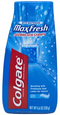 Colgate Max Fresh Fluoride Toothpaste 4.6oz Pack of 6 Cool Mint Breath Strips