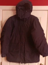 Vtg The Company Store LA Crosse Women's Coat Jacket SZ L Puffer Quilted Blue