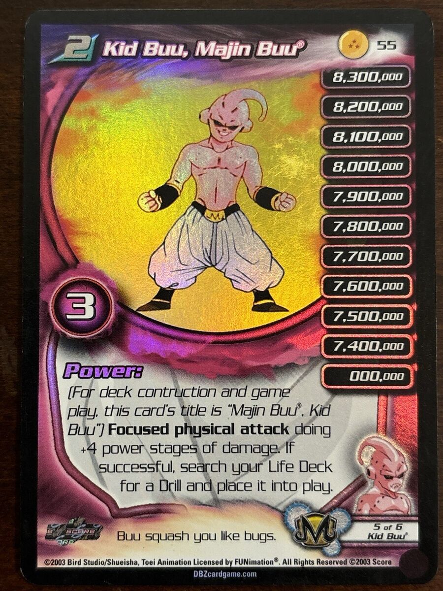 Kid Buu Majin Buu HOLO FOIL Rare 55 LV2 DBZ TCG Dragon Ball Kid Buu Majin Buu HOLO FOIL Rare 55 LV2 DBZ TCG Dragon Ball