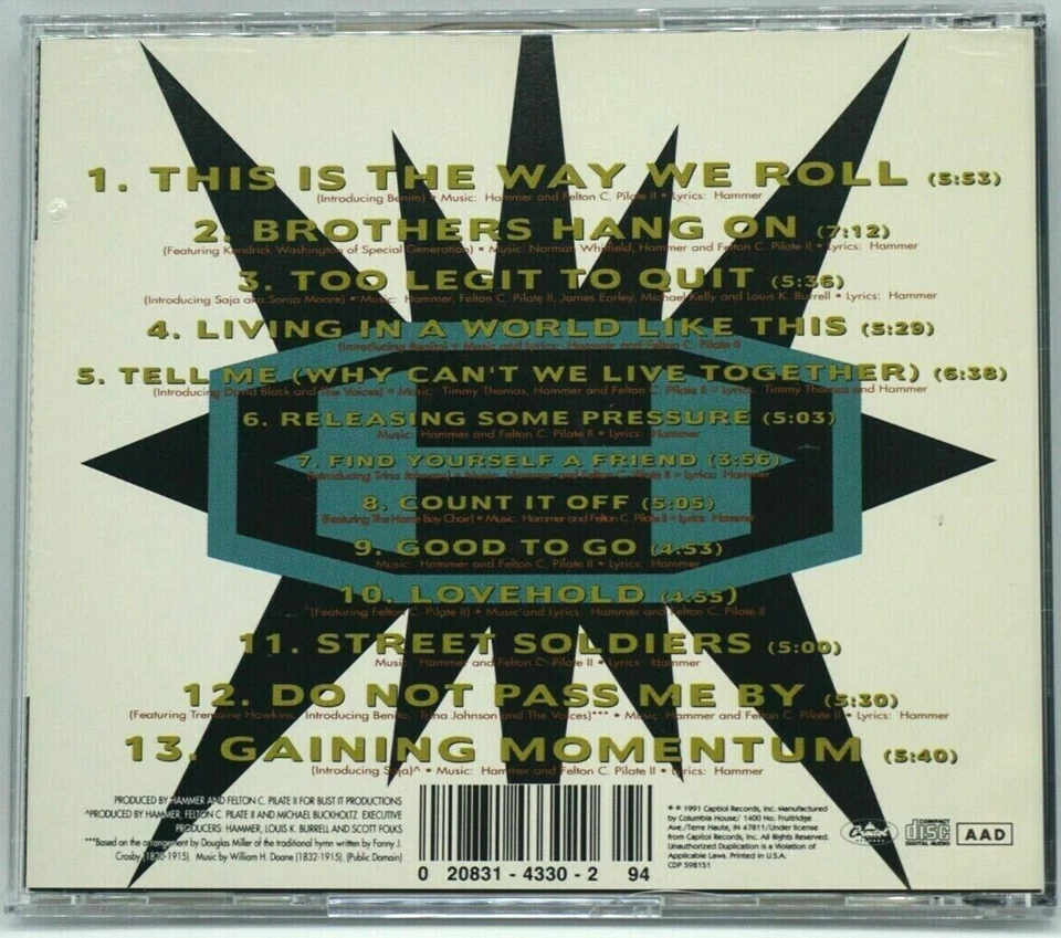 MC Hammer : Too Legit To Quit CD Album - HTF - Image 2 of 3