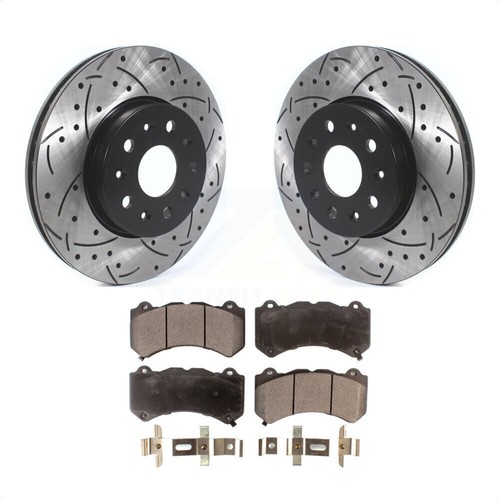 Front Drilled Slot Brake Rotor Ceramic Pad Kit For Jeep Compass With 305mm Diameter KDA-100197