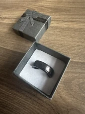 Triton Men's Tungsten Carbide TC 850 sz 6.75 Comfort Fit Band Ring Black