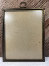 VTG 8x10 Embossed Gold Tone  Black Metal Picture Frame Velvet Back Table Wall