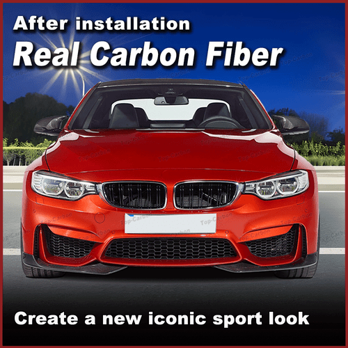 Spoiler labio aletas de carbono esquinas delanteras para BMW M3 F80 M4 F82 F83 - Imagen 3 de 13