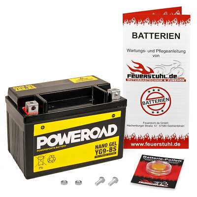 Batterie SYM Shark 50, 00-03 GEL startbereit + wartungsfrei inkl. Pfand