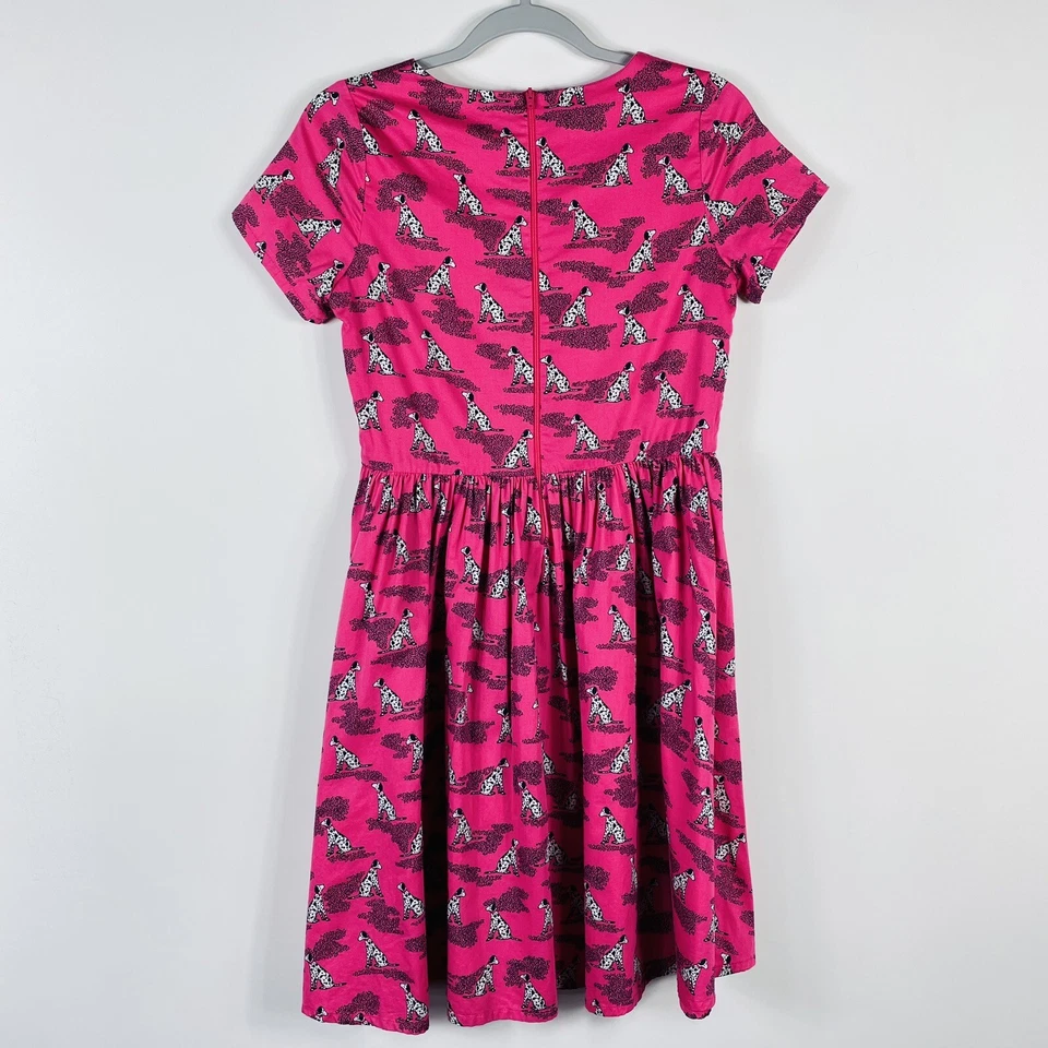 Vestido Lands End Niñas Talla 14 Dalmation Estampado Perro Algodón Ajuste y Acampanado Rosa Foto 2 de 4