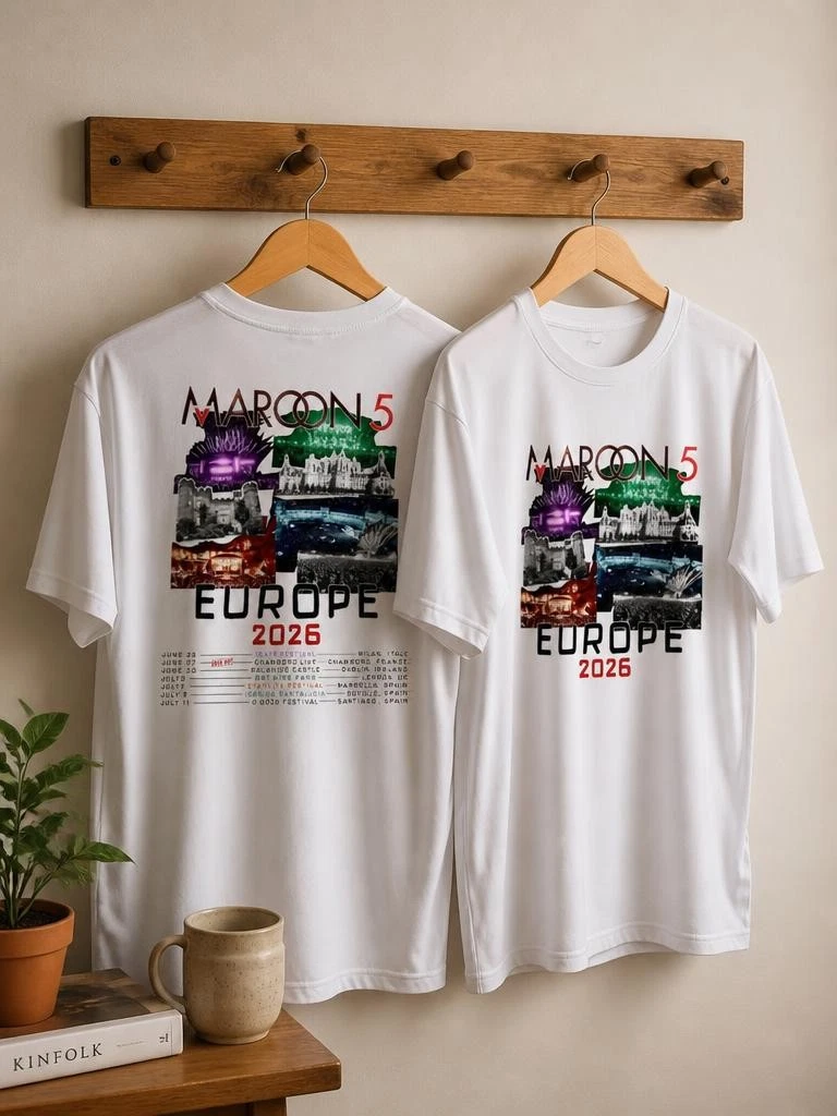 Maroon 5 Europe Tour 2026 White T shirt