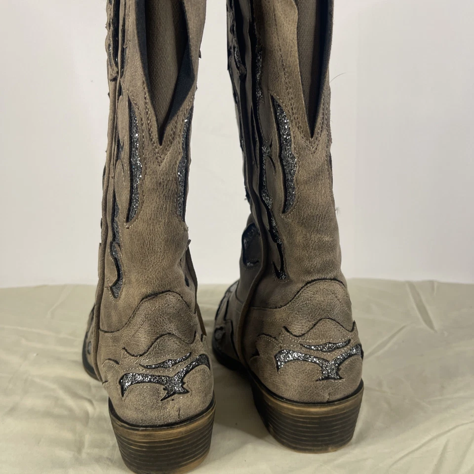 Bota de Vaquero Jessica Cline W8 Gris Plata Usada P13 Foto 3 de 4