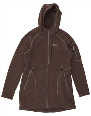 JACK WOLFSKIN Womens Hooded Tracksuit Top Jacket UK 16 Large Brown DL04