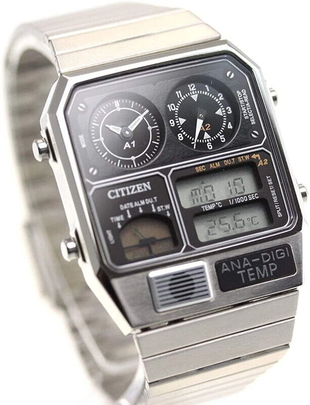 Citizen ANA-DIGI TEMP Silver JG2101-78E Analog Digital Brand New Men`s Watch new