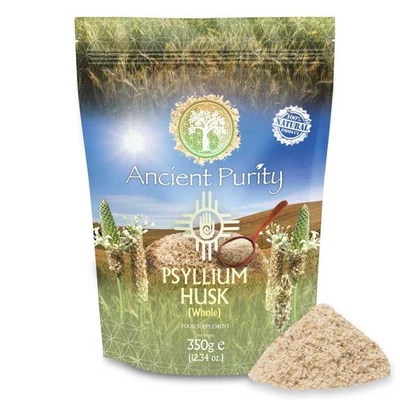ANCIENT PURITY PSYLLIUM HUSK Whole 350g | Healthy Fibre | Detox Cleanse Probiotic | Prebiotic