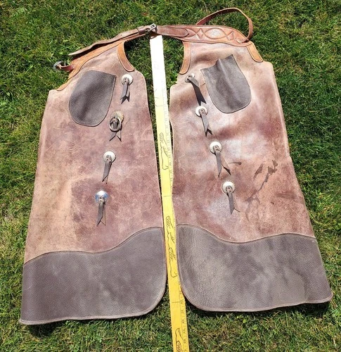 Unbranded Leather Batwing Western/Cowboy Chaps W/ Pockets