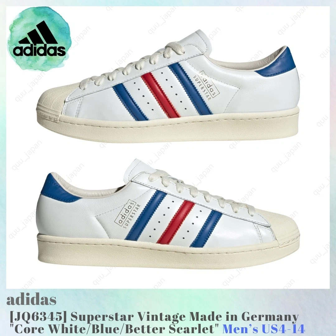 Adidas Superstar Vintage Made in Germany White Blue Scarlet for