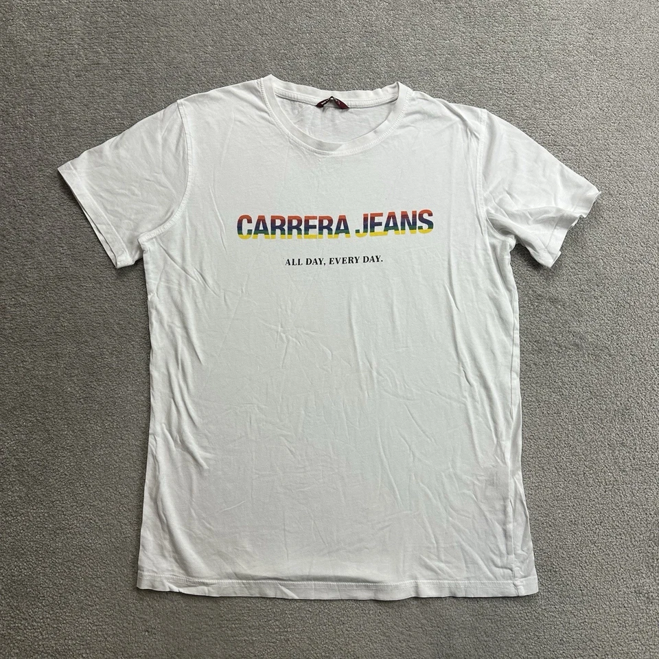 CARRERA Herren T Shirt Kurzarm Gr L Regular Fit Classic Logo 18306 Weiß - Bild 1 von 4
