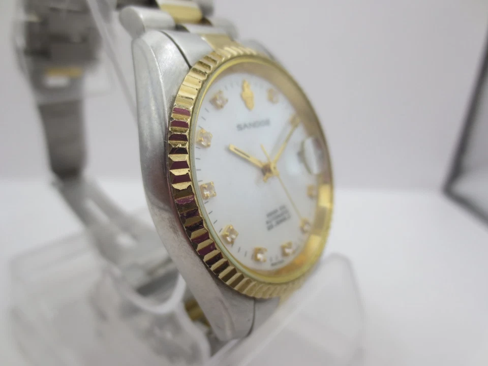 SANDOZ DATE 25JEWELS 18KGP/STAINLESS STEEL AUTOMATIC MENS WATCH - Image 4 of 4