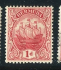 BERMUDA; 1910 early Caravel issue fine Mint hinged shade of 1d. value