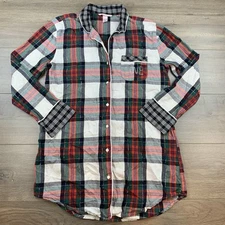 Victoria’s Secret Flannel Pajama Long Sleeve Button Up Shirt Top Women’s Small