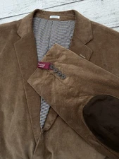 Saddlebred Heritage Corduroy Blazer Elbow Patch Jacket Brown Men Size 46R Coat