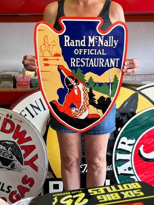 Vintage Old Style Sign Official Restaurant NOT Porcelain Made in