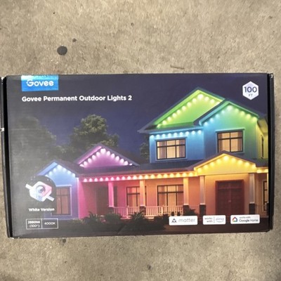 Govee Permanent Outdoor Lights 2 100 ft LED RGB Multicolor String Light, Alexa