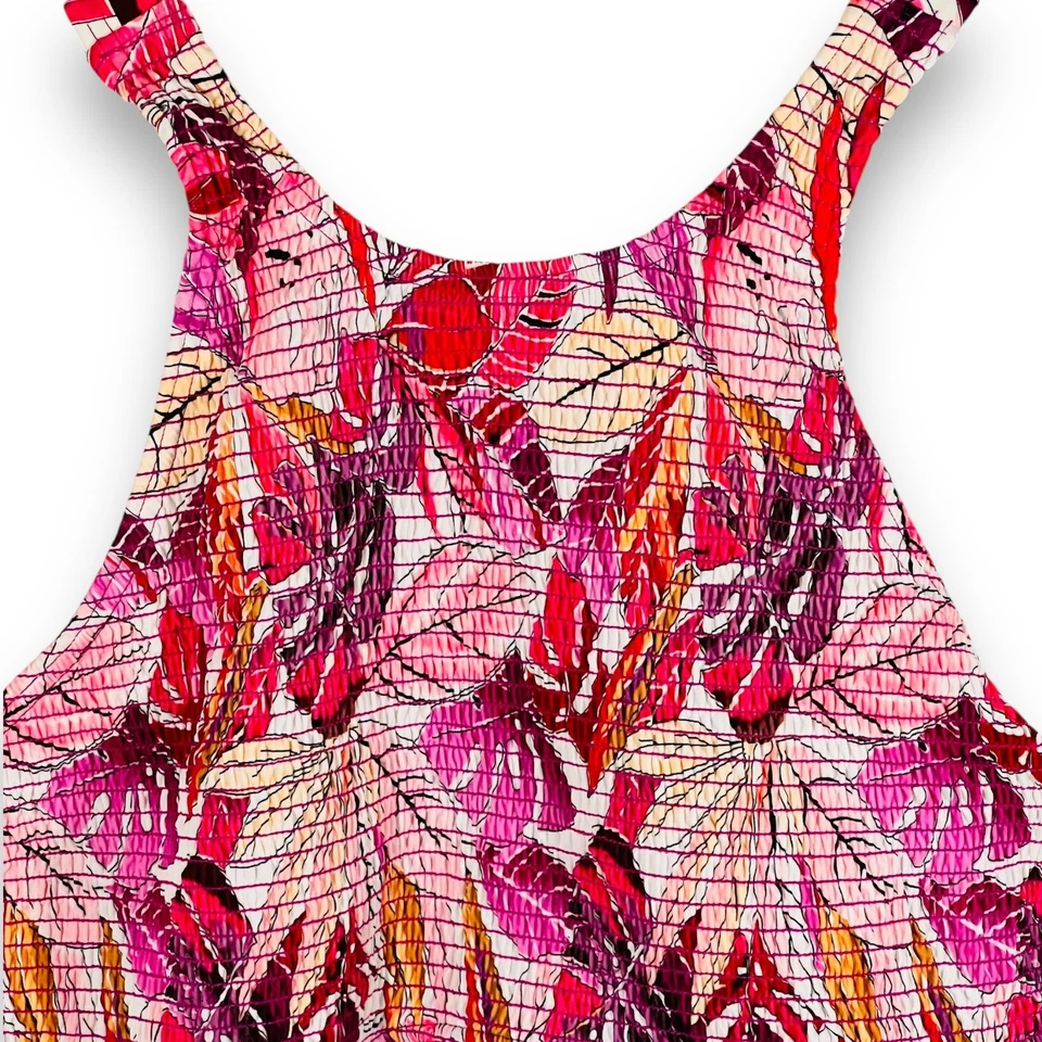 Fit 4 U Swimsuit Romper High Neck Tropical Floral Kapalua Pink Women’s 12 New - Image 3 of 4