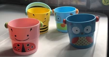 Skip Hop Baby Bath Toy, Zoo Stack & Pour Buckets-Fun learning Set Of 4