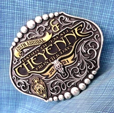 2021 Cheyenne Frontier Days 125th Annual Belt Buckle Montana Silversmiths.GMP756