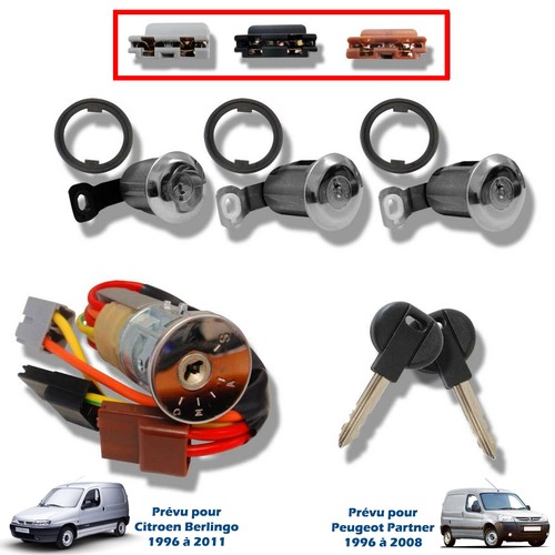 KIT 3 BARILLET DE PORTE + 1 ANTIVOL DE DIRECTION NEIMAN BERLINGO PARTNER - Imagen 4 de 4