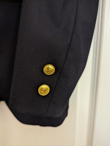 Talbots Kids Boys Navy Blue Gold Button Wool Blazer Sport Coat Jacket - Picture 8 of 20