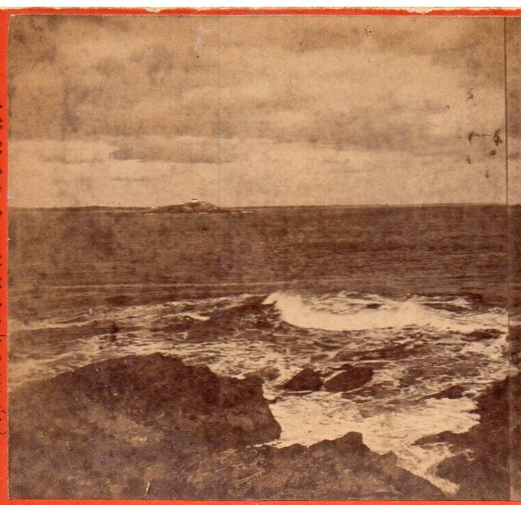Egg Rock, Shores of Nahant, Mass. John P. Soule Stereoview Photo
