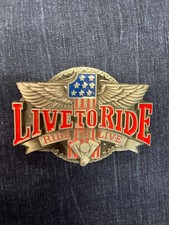 Belt Buckle Live To Ride Pewter Color Biker Motorcycle Accessory