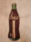 Vintage Metal Die Cut Original and Authentic Coca Cola Bottle Thermometer Sign