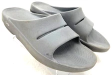 OOFOS Ooaah Open Toe Grey Rubber Slides Sandals Shoes Men's 8 / Women's 10