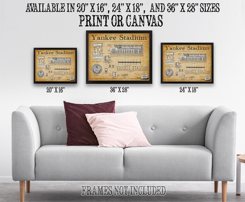 Poster - Yankee Stadium Blueprints Art Print - Choose Unframed Poster or Canvas - Picture 7 of 9