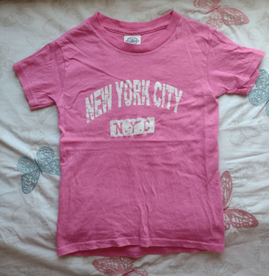 New York City N.Y.C. Mädchen kurzärmlig rosa Oberteil Größe XS 3-4 Jahre