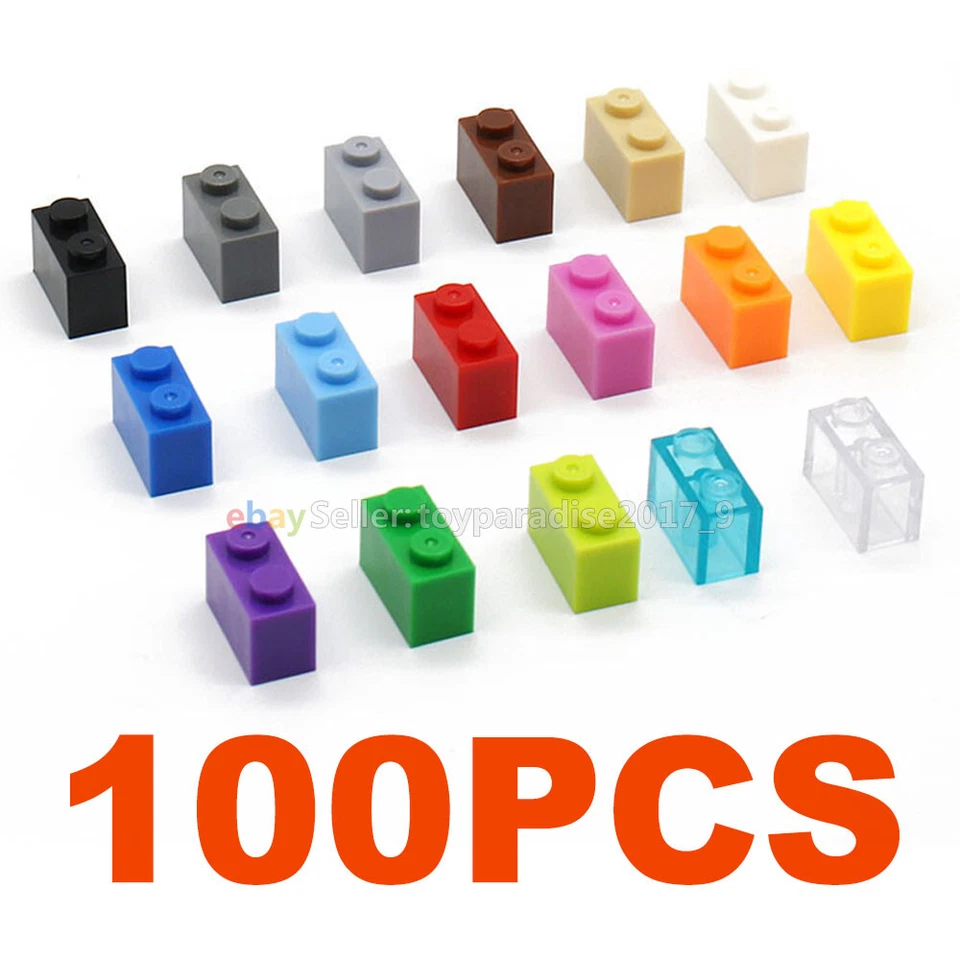 Blocos de construção tijolo 1 x 2 1x2 3004 [100 peças] Escolha a cor MOC Street View - Imagem 3 de 4