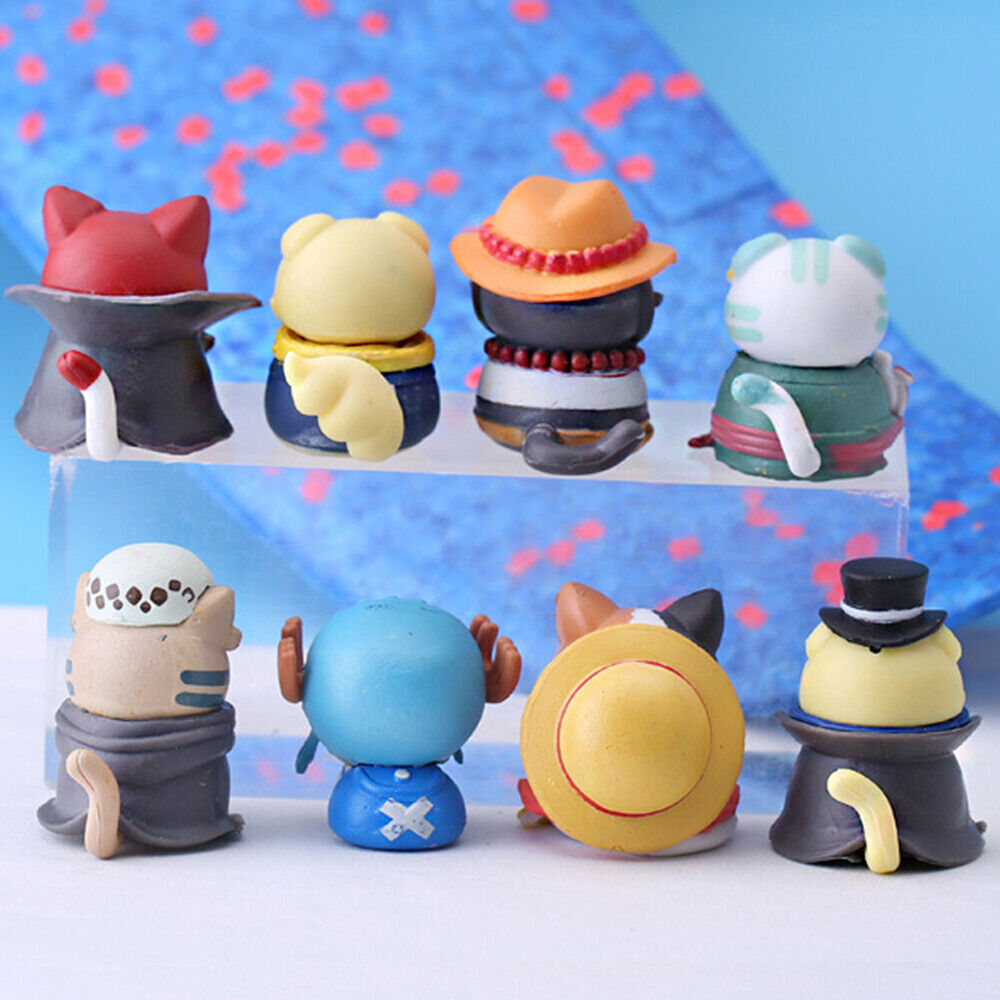 8Pcs/Set One Piece Cat Cos Roronoa Zoro Luffy Usopp Sabo