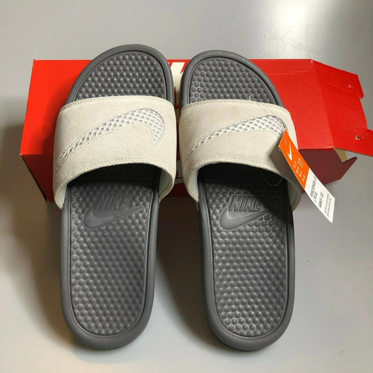 Nike Benassi Leather Slide Sandals | eBay