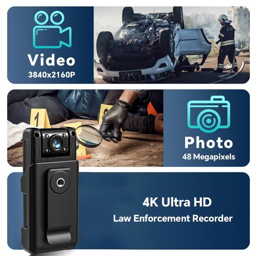 Wifi Body Worn Camera Protection Safety Security 4K HD Sport Camera Night Vision - Picture 6 of 24