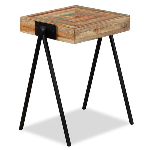 Stylish Side Coffee Table With Steel Frame Industrial Style Home Decor Furniture - Picture 10 of 11