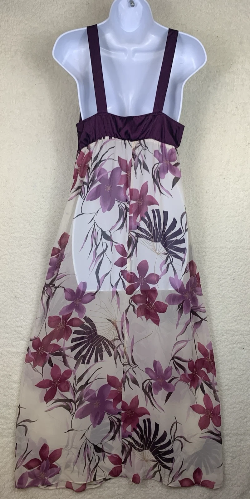 VALENTINO Gilligan O'Malley donna taglia S abito slip viola trasparente camicia da notte fata delicata