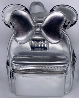 Disney Parks x Loungefly Platinum Drip 100 Years Backpack Loungefly Disney100 Minnie Mouse Platinum Mini Backpack  main image 3