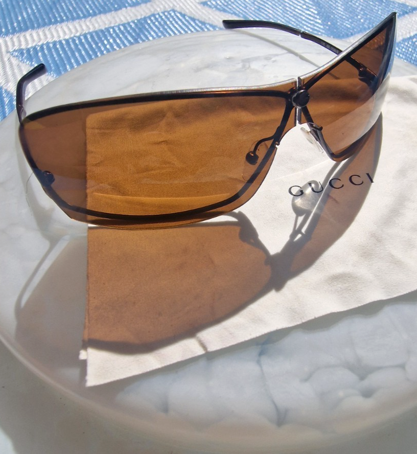 Gucci GG 1709/S Metal Logo Women's Amber Yellow Sunglasses