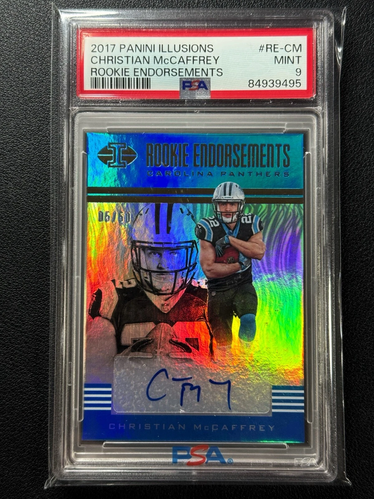 Christian McCaffrey Panini Illusions Rookie Endorsements #RECM Base