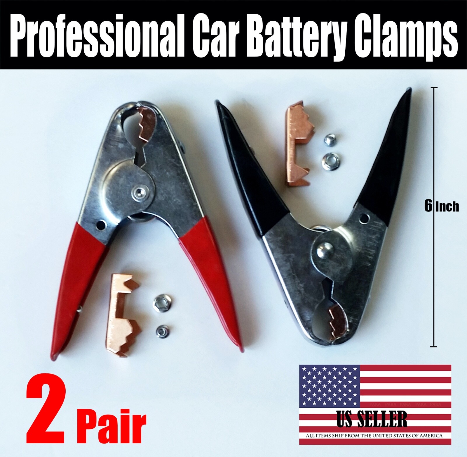 4-Piece 1100 Amp Jumper Cable Clamps - Heavy Duty Booster Cable Clamps For Car Battery