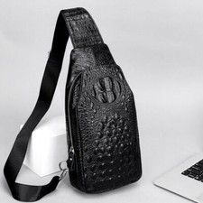 Crossbody Bag Sling Backpack Men Genuine Leather Chest Bag Sling Bag E