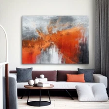 red Hand painted Abstract Oil Painting Graffiti black Painting home Room