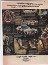Original 1975 Mazda RX-4 Magazine Ad " Tough Engine. Tough Car."