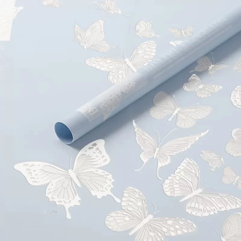 20 Sheets Butterfly Flower Wrapping Paper Waterproof Florist Supply Crafts Chic - Image 3 of 4