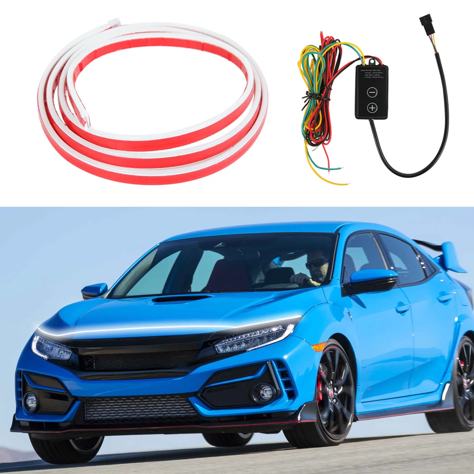 Tira dinámica de luz LED DRL para Alfa Romeo Giulia Giulietta 70" intermitente Foto 3 de 4